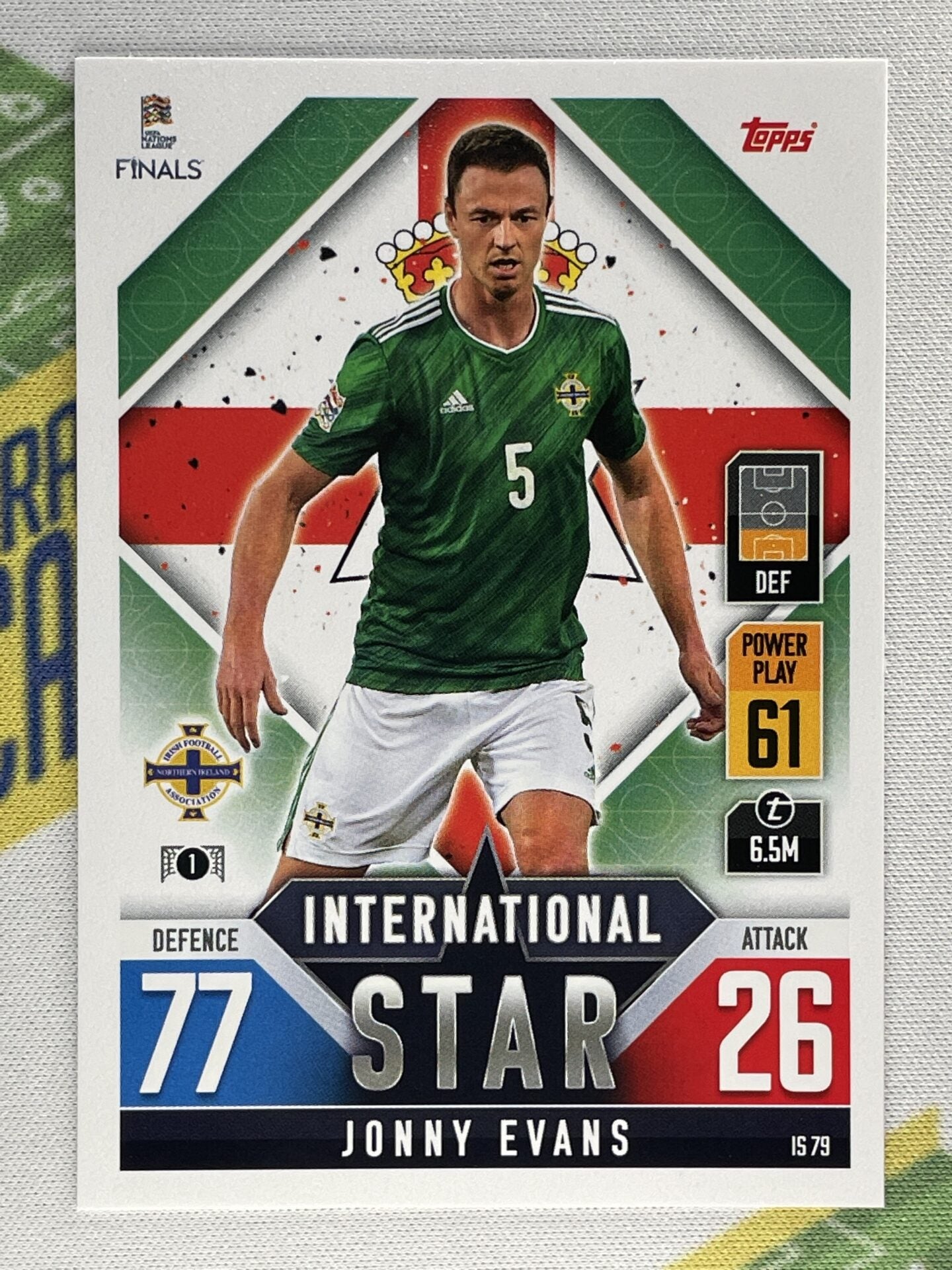 Jonny Evans Northern Ireland Topps Match Attax 101 Road to Nations League 2022 Card