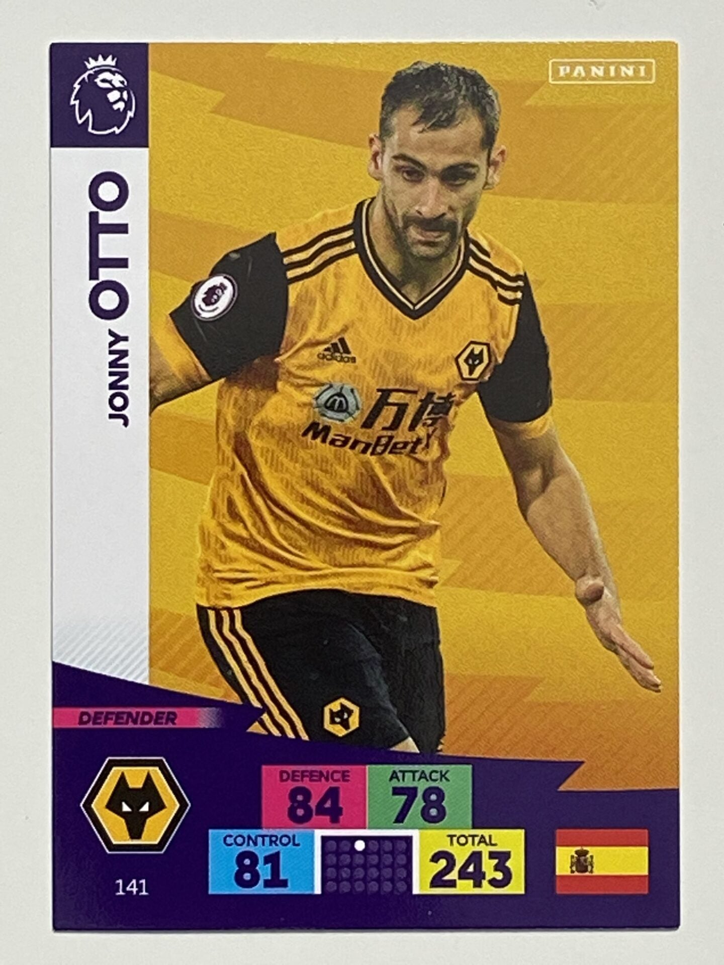 Jonny Otto (Wolves) Football Card &#8211; Premier League Adrenalyn XL 2020:21