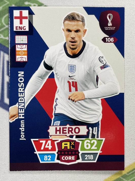 Jordan Henderson England Panini World Cup 2022 Adrenalyn XL Card