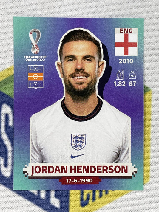 Jordan Henderson England Panini World Cup 2022 Qatar Stickers