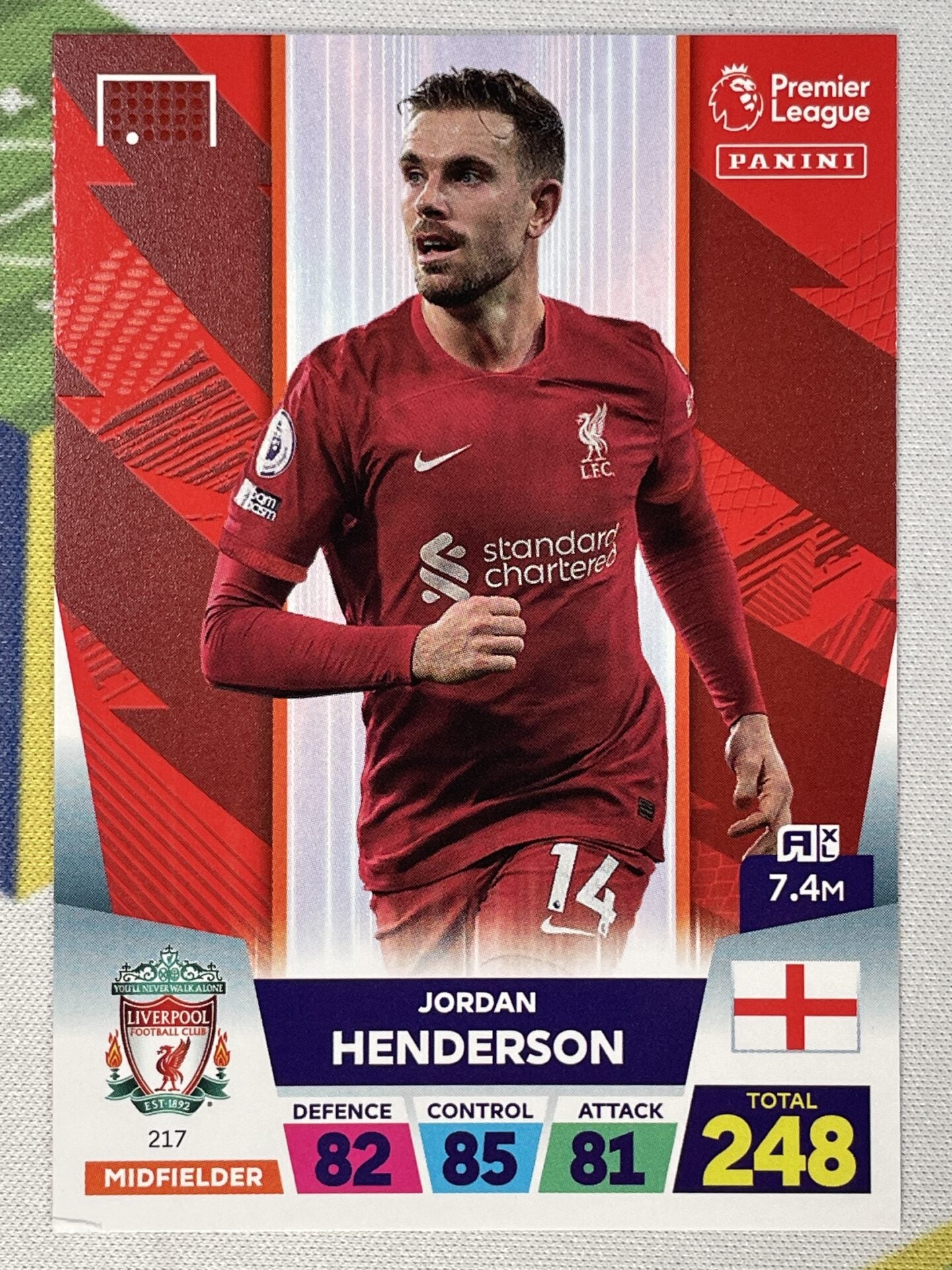 Jordan Henderson Liverpool Panini Premier League Adrenalyn XL 2023 Card