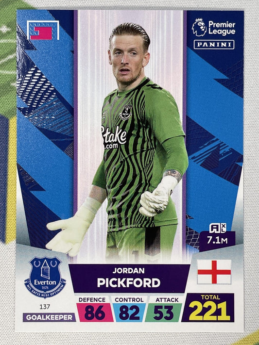 Jordan Pickford Everton Panini Premier League Adrenalyn XL 2023 Card