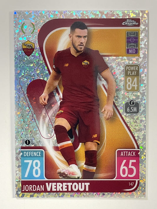 Jordan Veretout Speckle Refractor Topps Match Attax Chrome 2021 2022