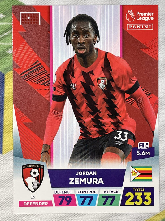 Jordan Zemura Bournemouth Panini Premier League Adrenalyn XL 2023 Card