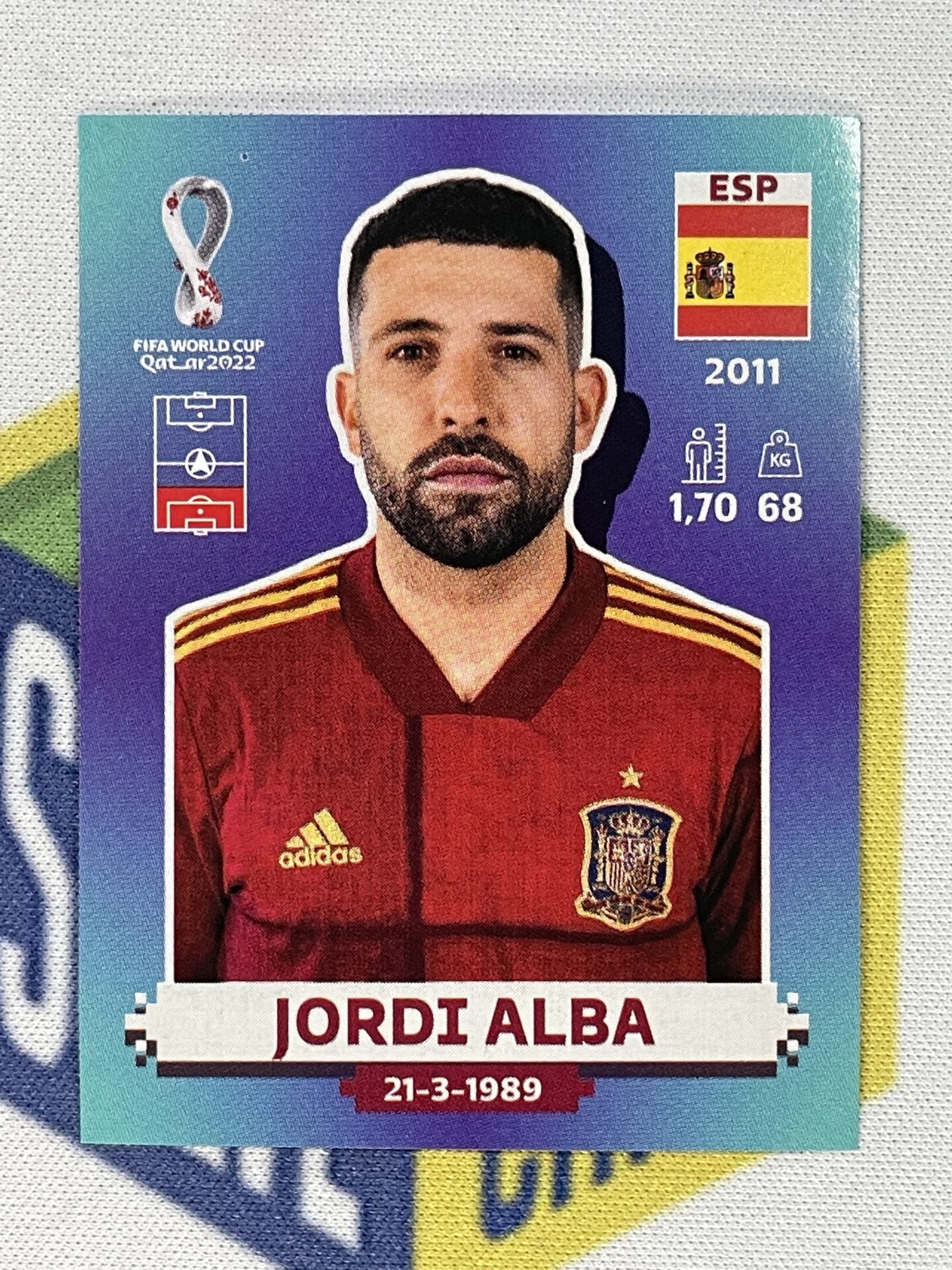 Jordi Alba Spain Panini World Cup 2022 Qatar Stickers