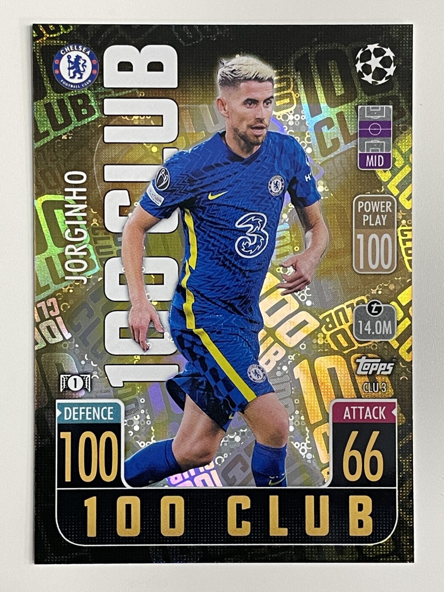 Jorginho Chelsea FC 100 Club Topps Match Attax Extra 2021:22 Champions League Card