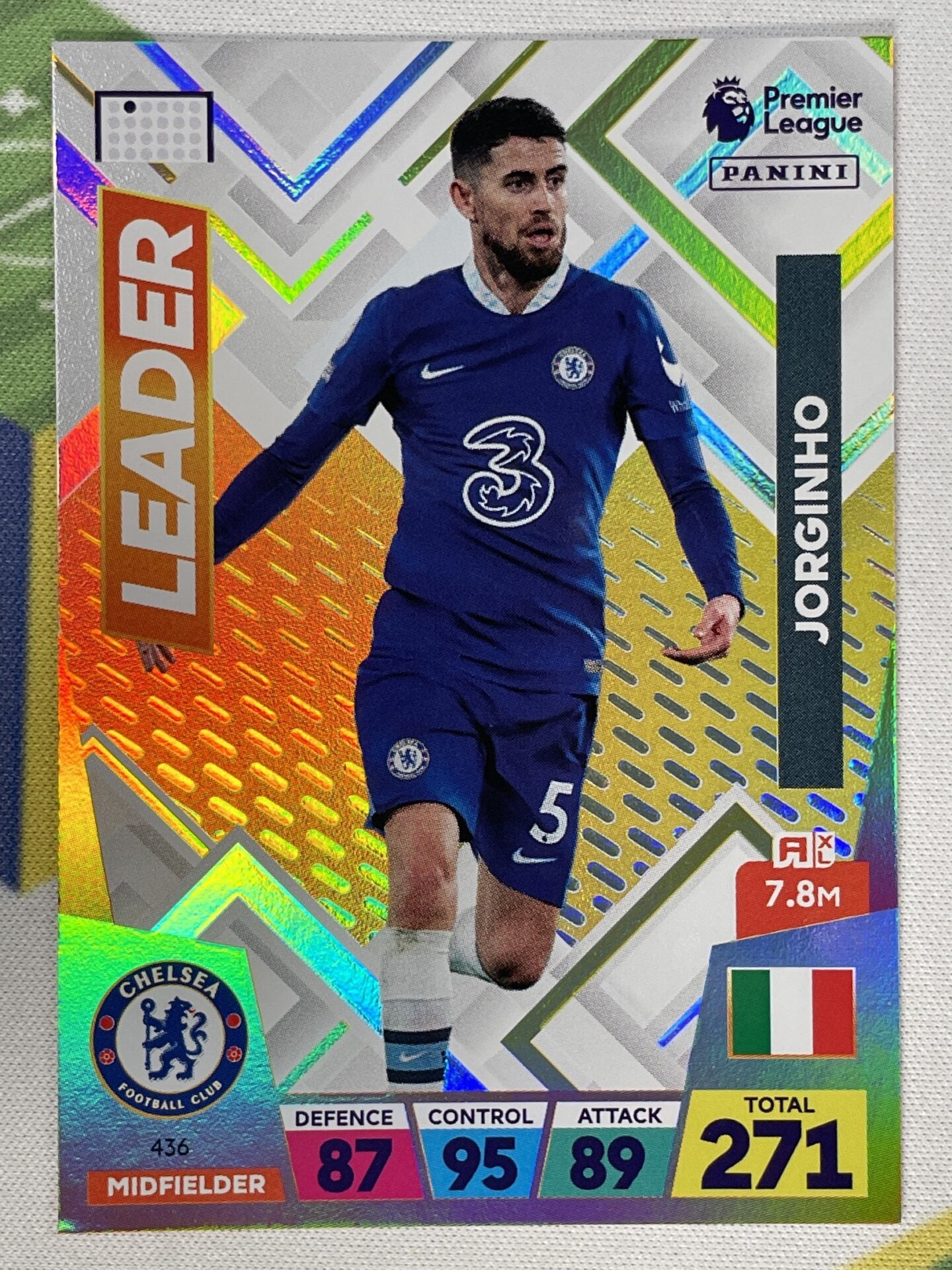 Jorginho Chelsea Leader Panini Premier League Adrenalyn XL 2023 Card