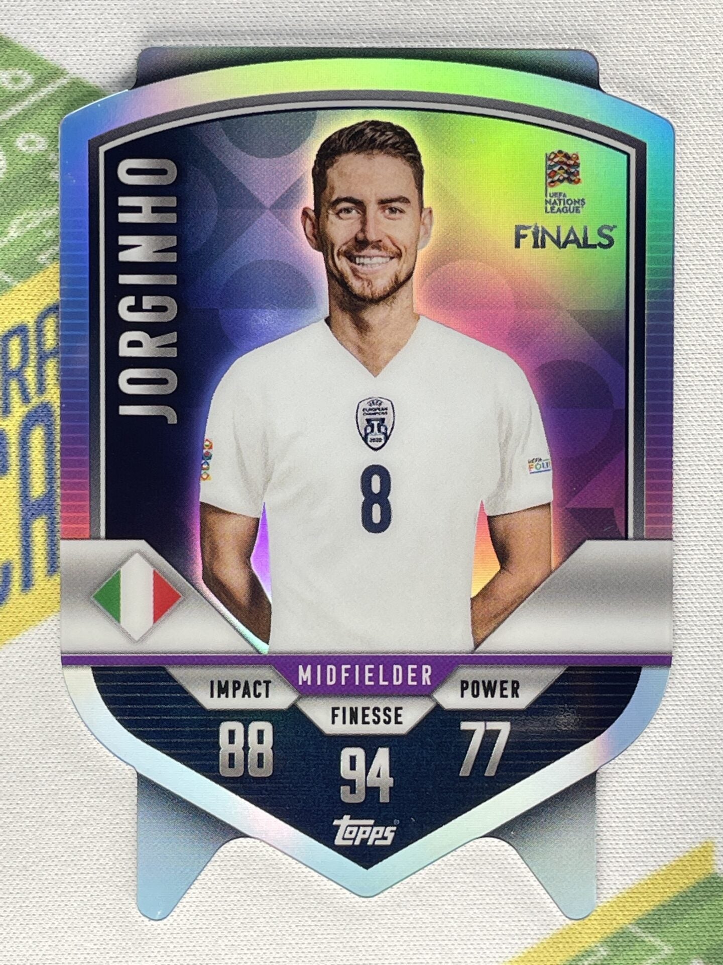 Jorginho Italy Chrome Shield Topps Match Attax 101 Road to Nations League 2022 Card