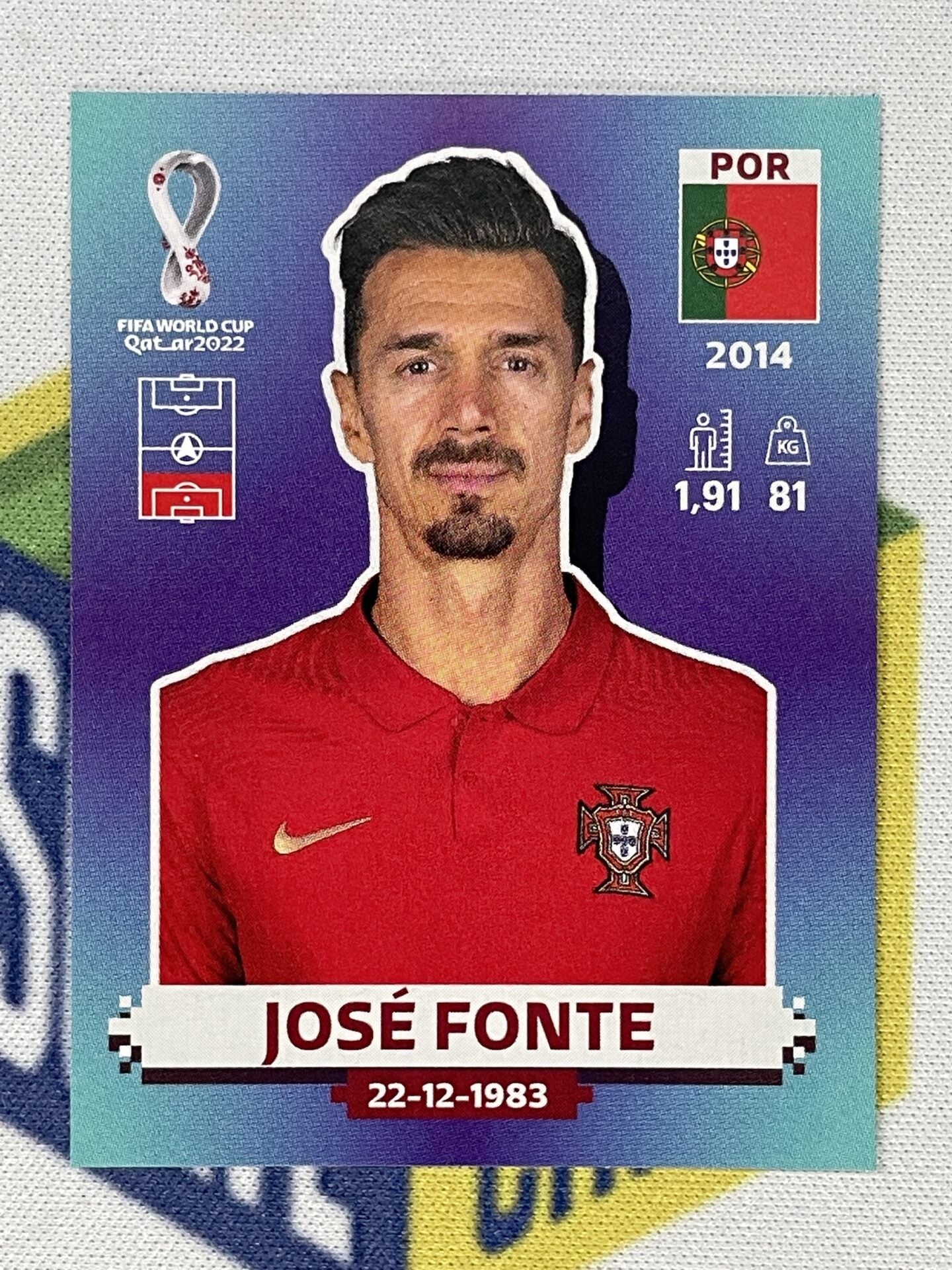 Jose Fonte Portugal Panini World Cup 2022 Qatar Stickers