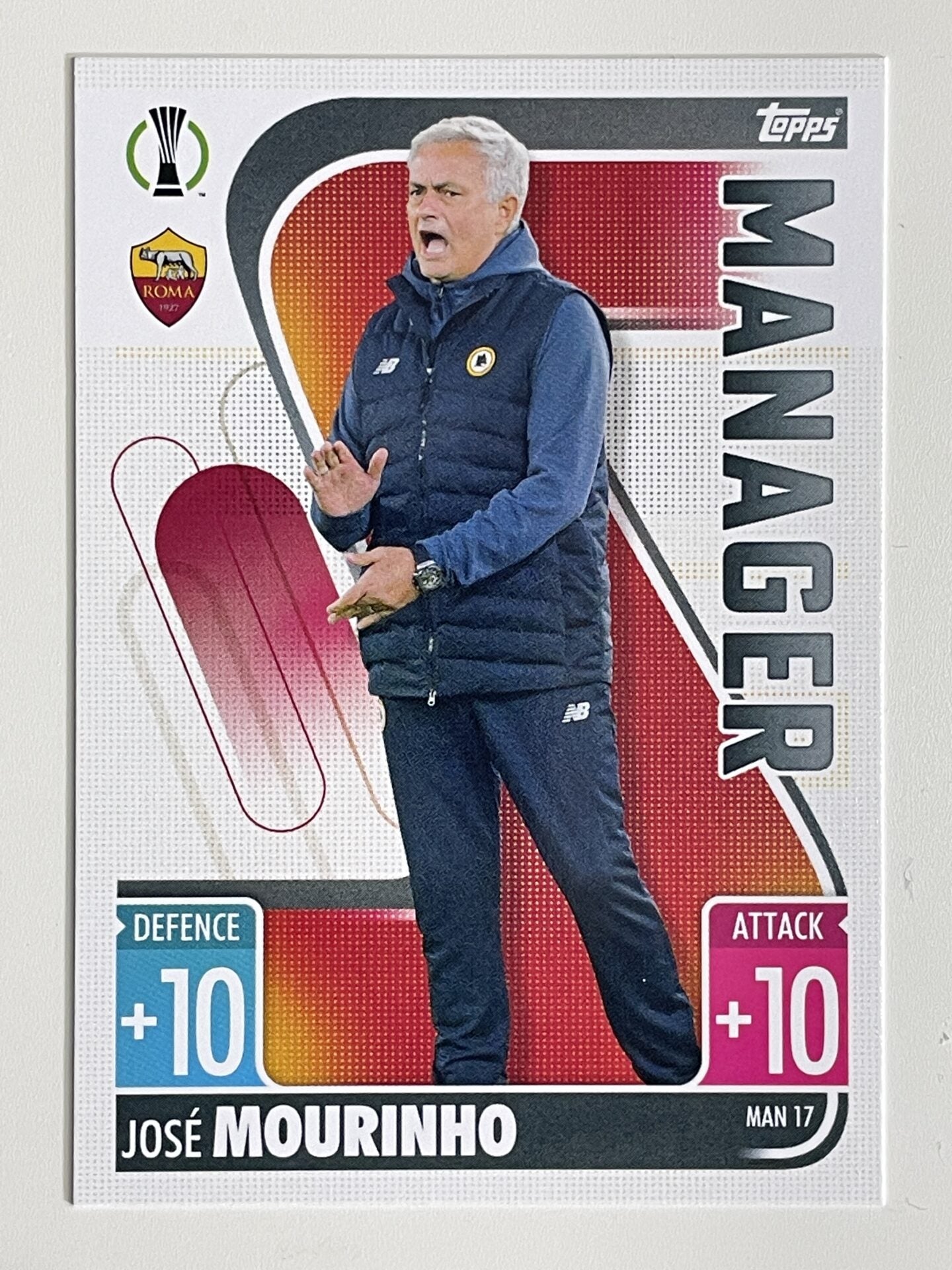 Jose Mourinho Roma Manager Topps Match Attax Extra 2021:22 Champions League Card