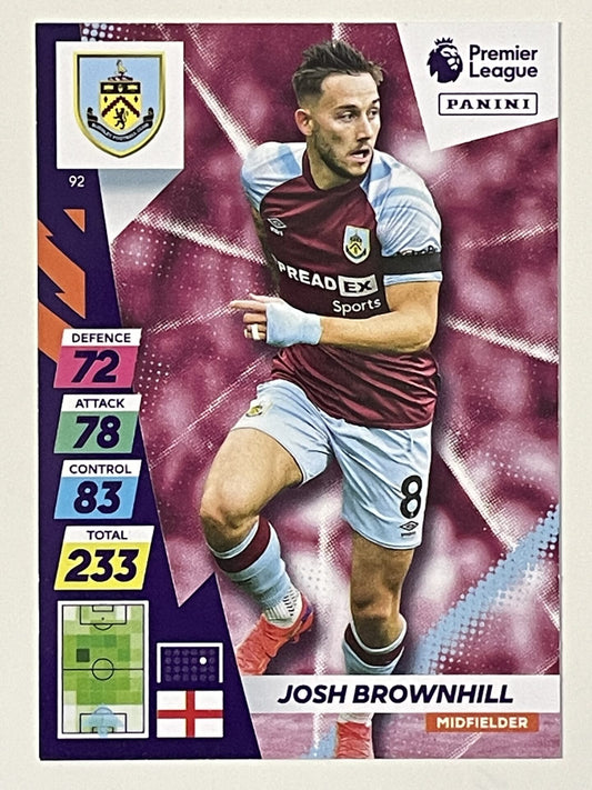 Josh Brownhill Burnley Base Panini Adrenalyn XL PLUS Premier League 2021 2022