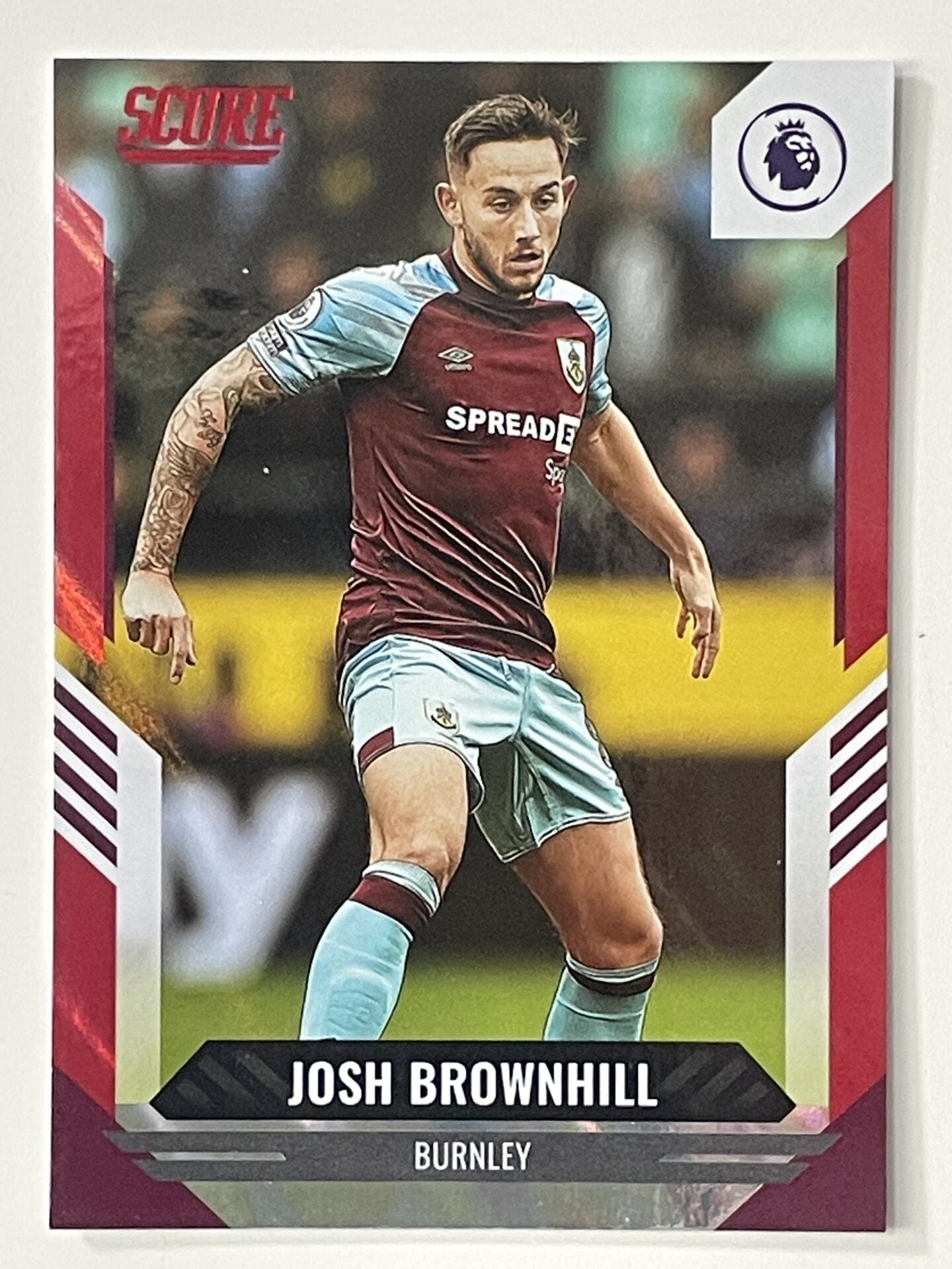 Josh Brownhill Burnley Base Red Lava Parallel Panini Premier League Score 2021 2022