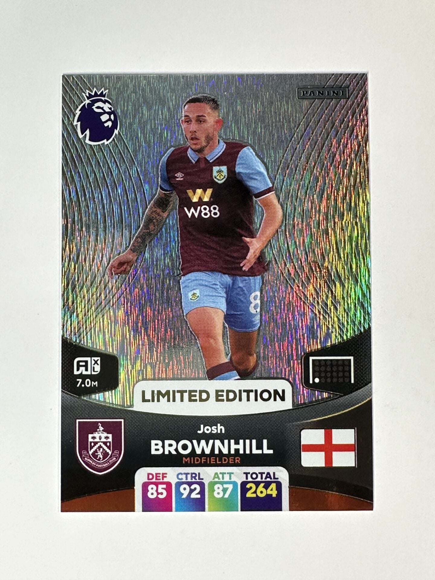 Josh Brownhill Burnley Limited Edition Panini Premier League Adrenalyn XL 2024 Card