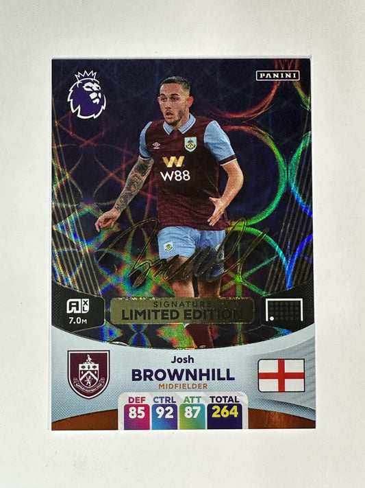 Josh Brownhill Burnley Signature Limited Edition Panini Premier League Adrenalyn XL 2024 Card