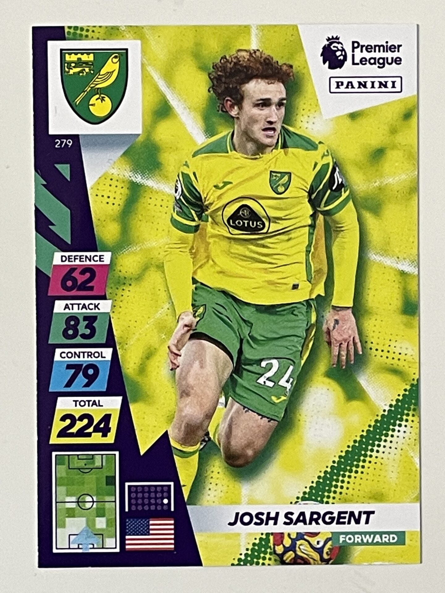 Josh Sargent Norwich City Base Panini Adrenalyn XL PLUS Premier League 2021 2022