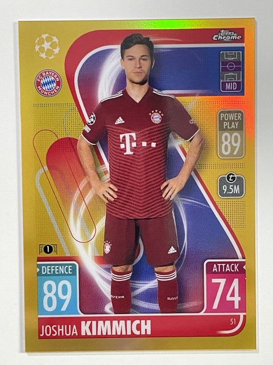 Joshua Kimmich Gold Parallel Topps Match Attax Chrome 2021 2022