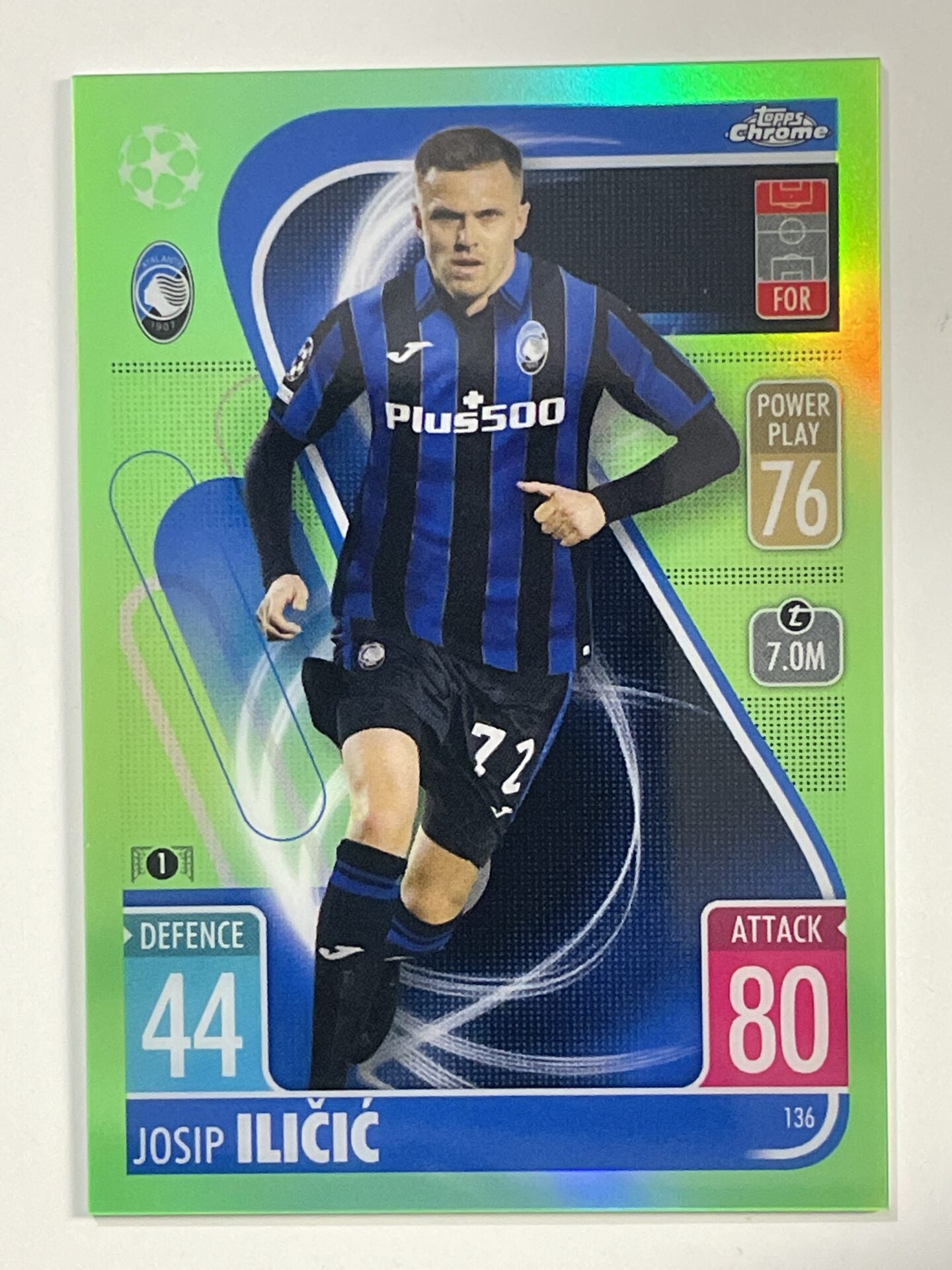 Josip Ilicic Green Parallel Topps Match Attax Chrome 2021 2022