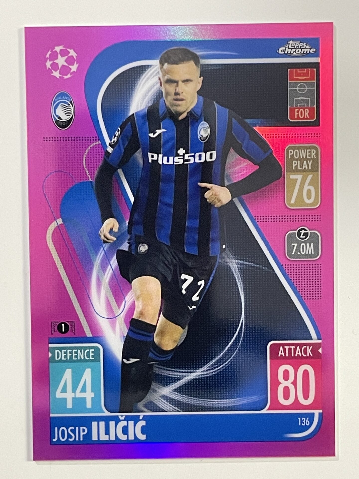 Josip Ilicic Pink Parallel Topps Match Attax Chrome 2021 2022