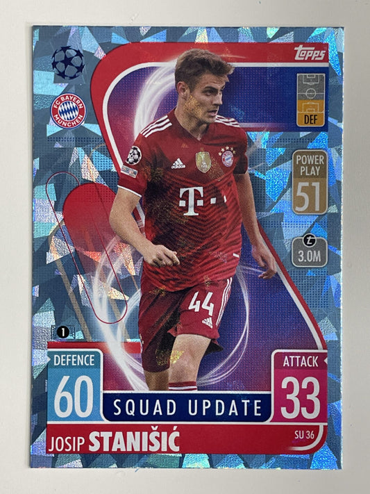 Josip Stanisic Bayern Munich Base Crystal Foil Parallel Topps Match Attax Extra 2021:22 Champions League Card