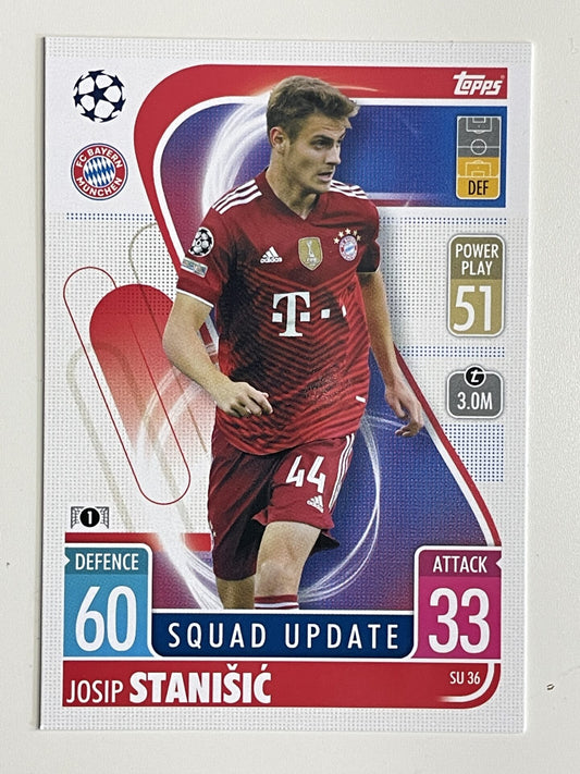 Josip Stanisic Bayern Munich Base Topps Match Attax Extra 2021:22 Champions League Card