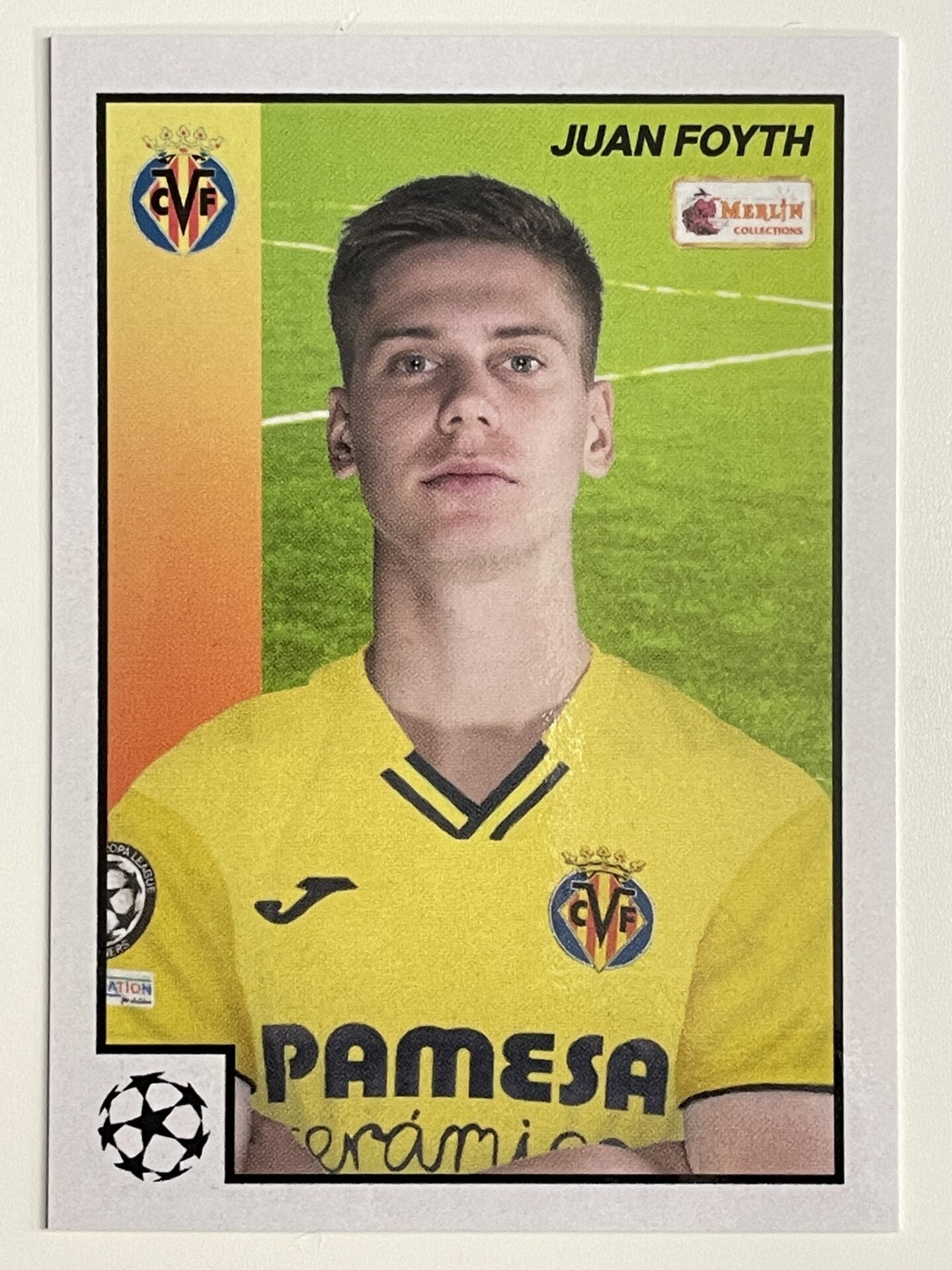 Juan Foyth Villareal Base Topps Merlin Heritage 97 UEFA Champions League Card