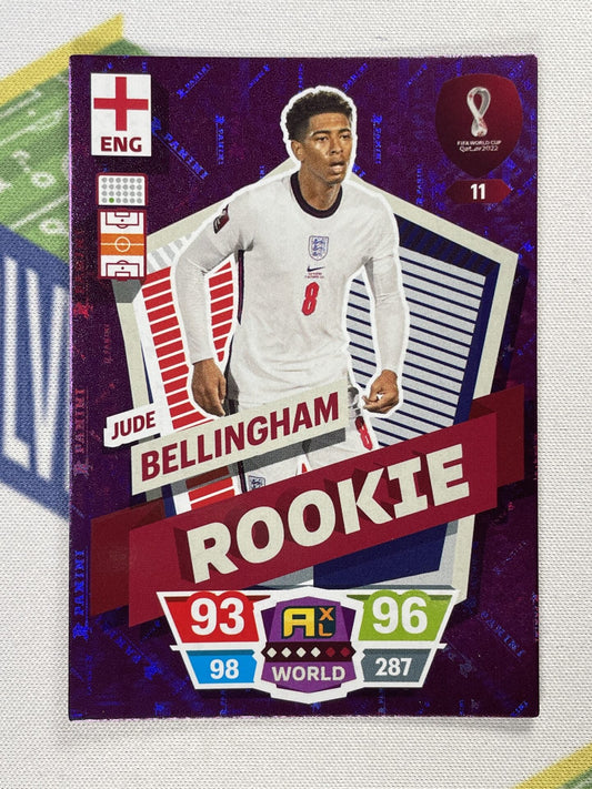 Jude Bellingham England Rookie Panini World Cup 2022 Adrenalyn XL Card