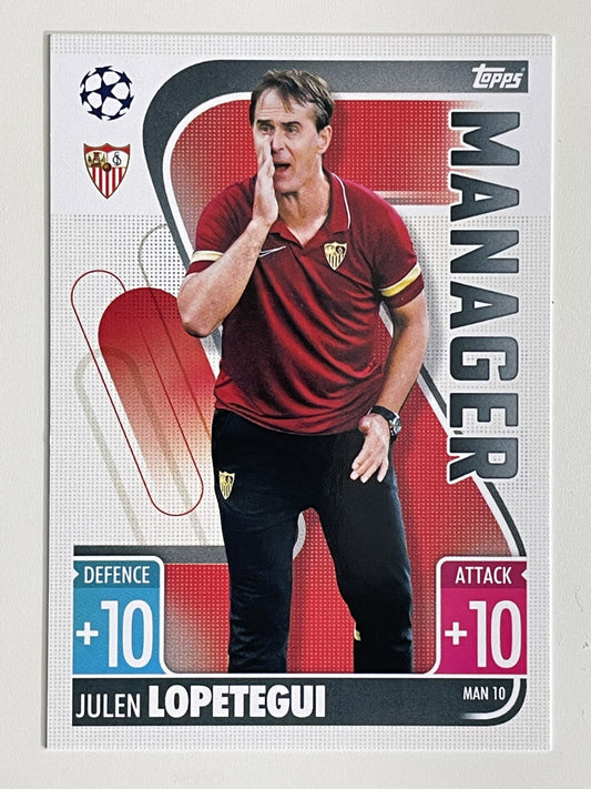 Julen Lopetegui Sevilla Manager Topps Match Attax Extra 2021:22 Champions League Card