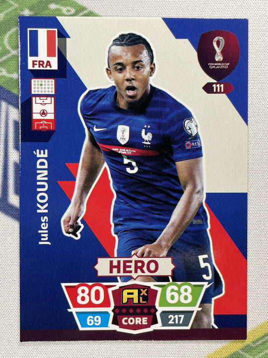 Jules Kounde France Panini World Cup 2022 Adrenalyn XL Card