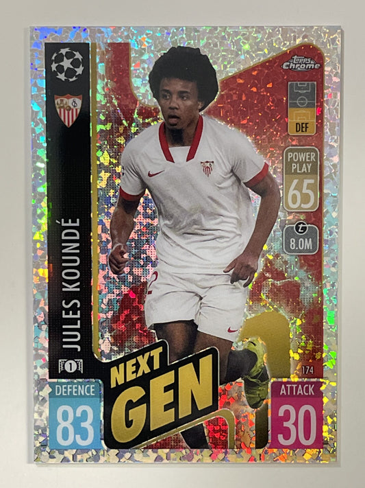 Jules Kounde Next Gen Speckle Refractor Topps Match Attax Chrome 2021 2022