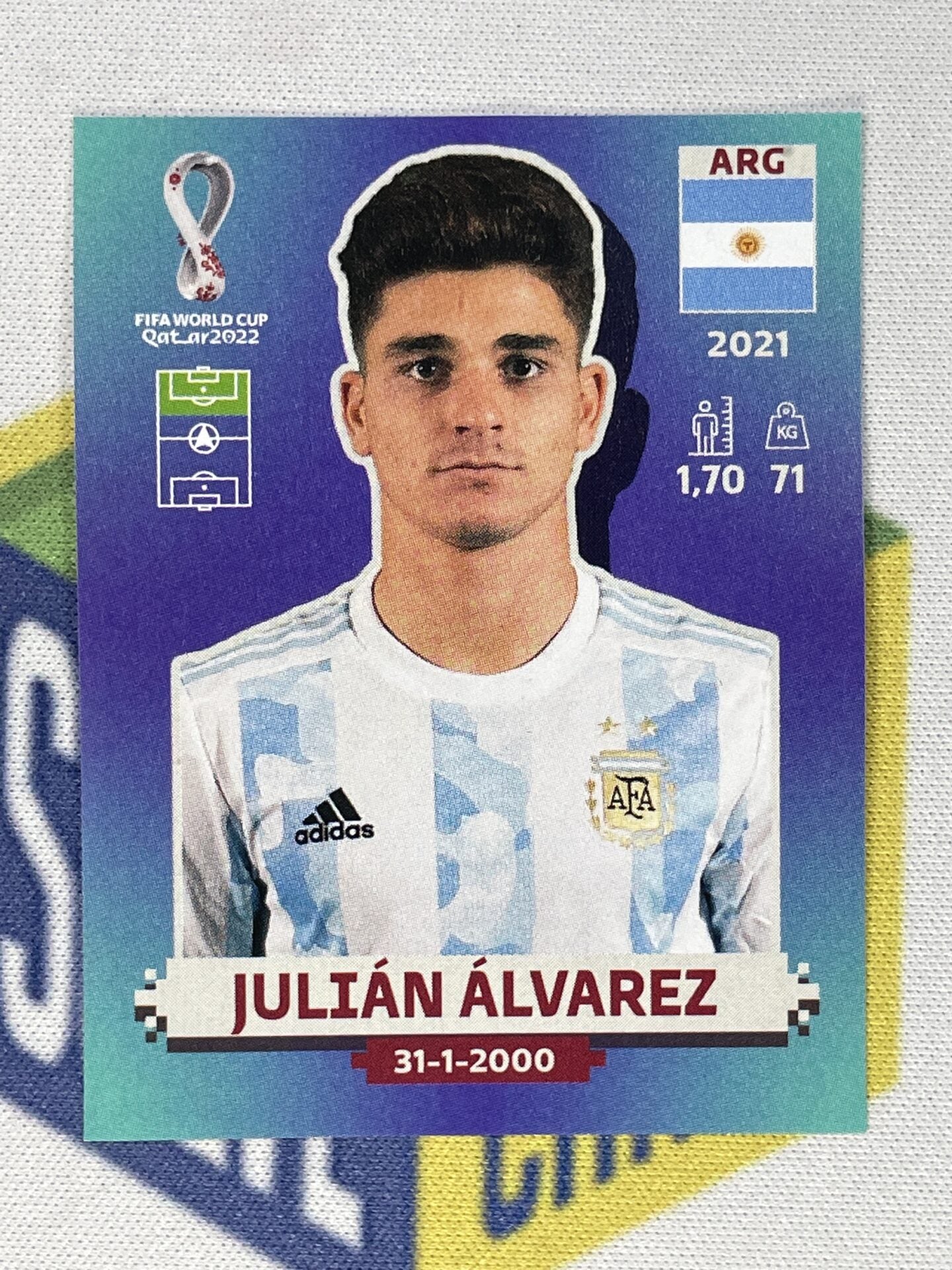 Julian Alvarez Argentina Panini World Cup 2022 Qatar Stickers