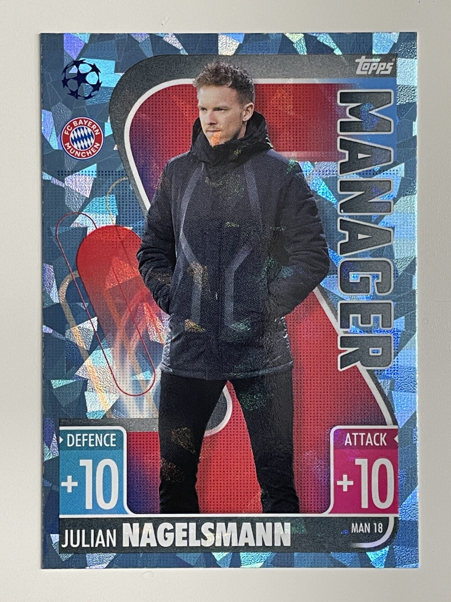 Julian Nagelsmann Bayern Munich Manager Crystal Foil Parallel Topps Match Attax Extra 2021:22 Champions League Card