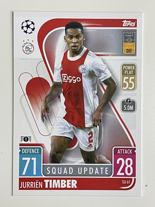 Jurrien Timber Ajax Base Topps Match Attax Extra 2021:22 Champions League Card