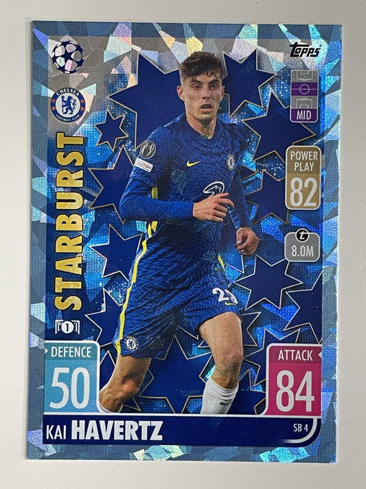 Kai Havertz Chelsea FC Starburst Crystal Foil Parallel Topps Match Attax Extra 2021:22 Champions League Card