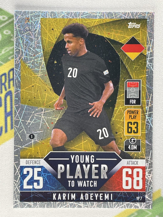 Karim Adeyemi Germany Young Player to Watch Topps Match Attax 101 Road to Nations League 2022 Card