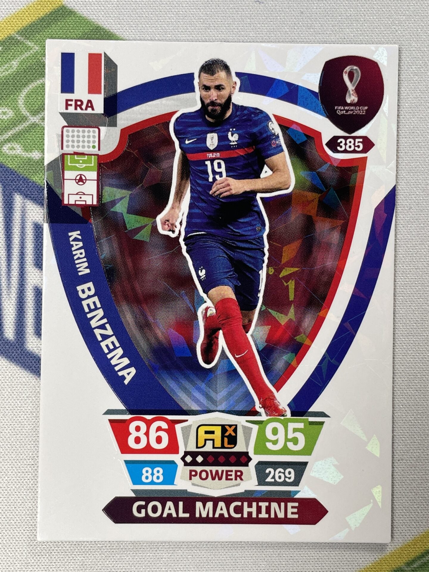 Karim Benzema France Goal Machine Panini World Cup 2022 Adrenalyn XL Card