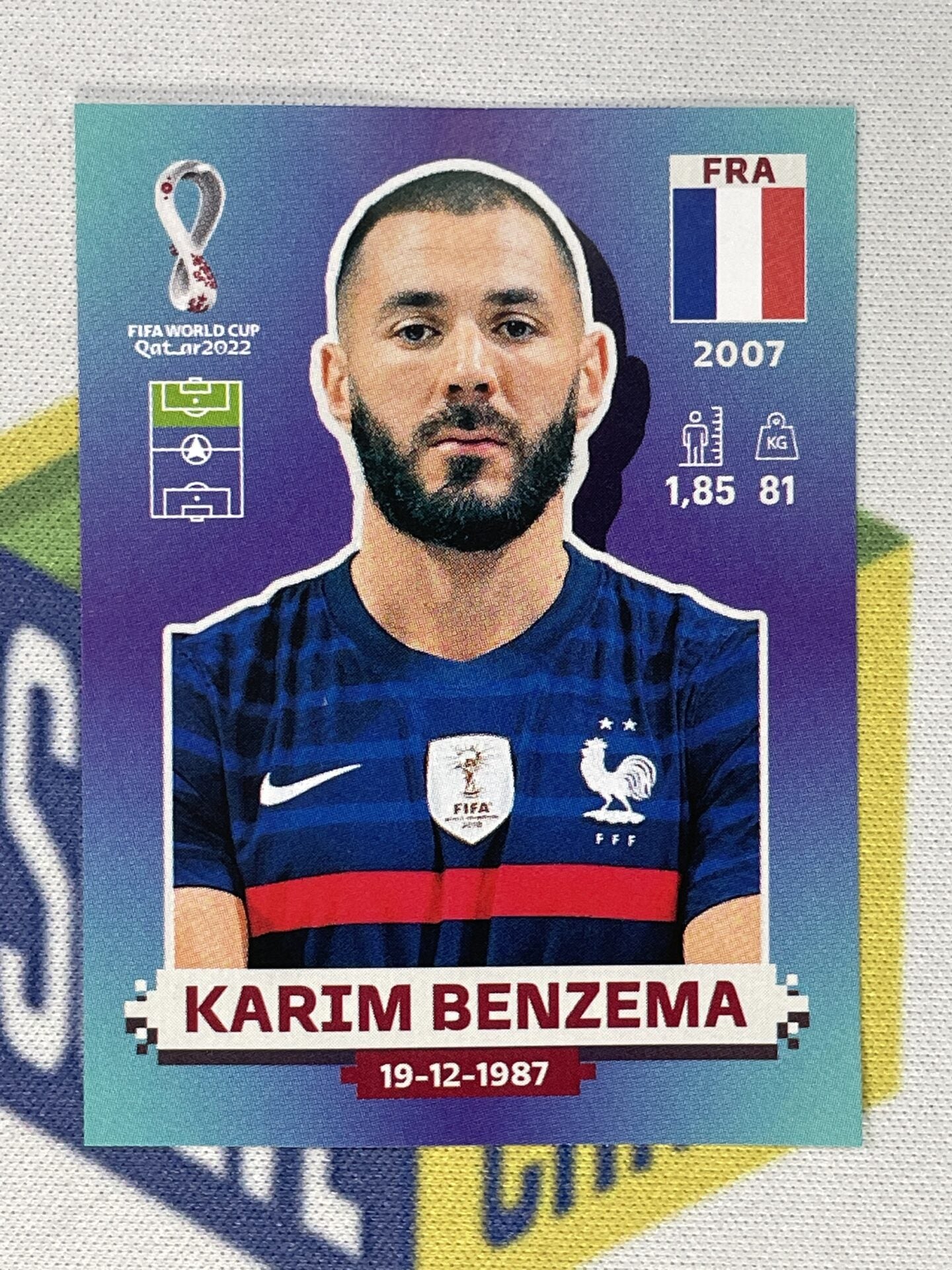 Karim Benzema France Panini World Cup 2022 Qatar Stickers