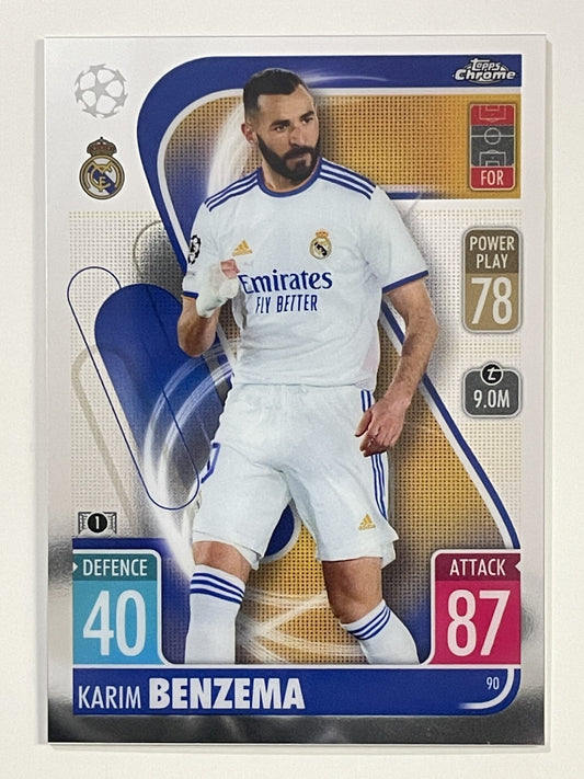 Karim Benzema Real Madrid Topps Match Attax Chrome 2021 2022 Football Card