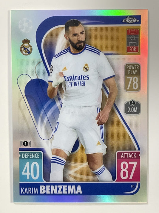 Karim Benzema Refractor Topps Match Attax Chrome 2021 2022