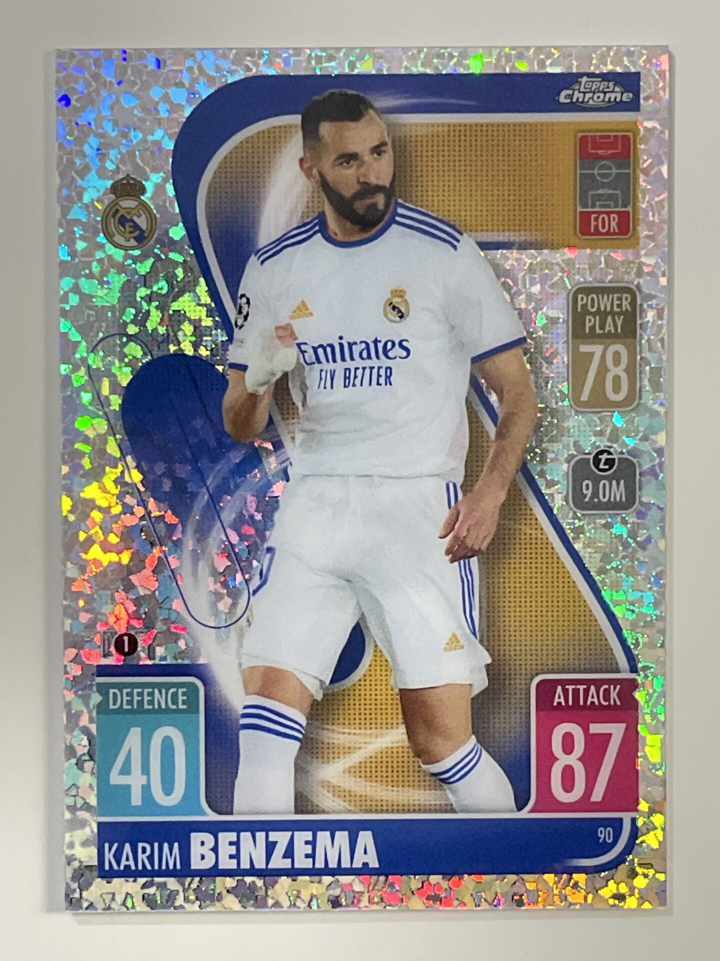 Karim Benzema Speckle Refractor Topps Match Attax Chrome 2021 2022