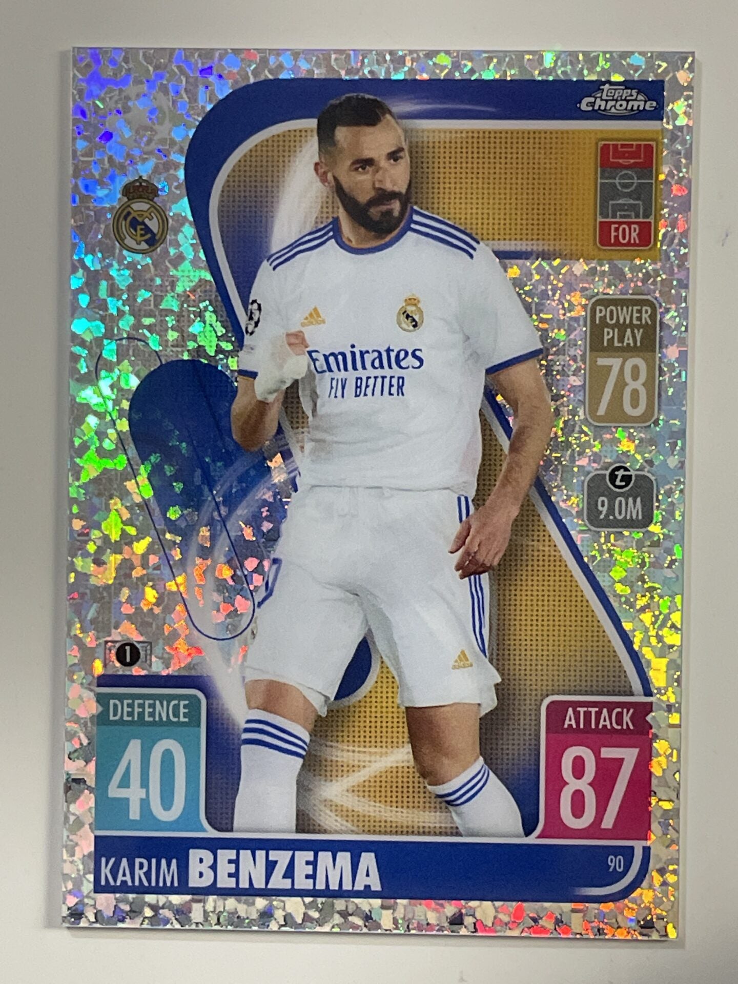 Karim Benzema Speckle Topps Match Attax Chrome 2021 2022