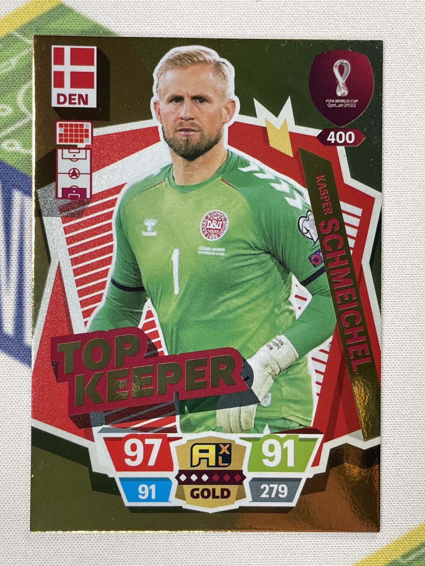 Kasper Schmeichel Denmark Top Keeper Panini World Cup 2022 Adrenalyn XL Card