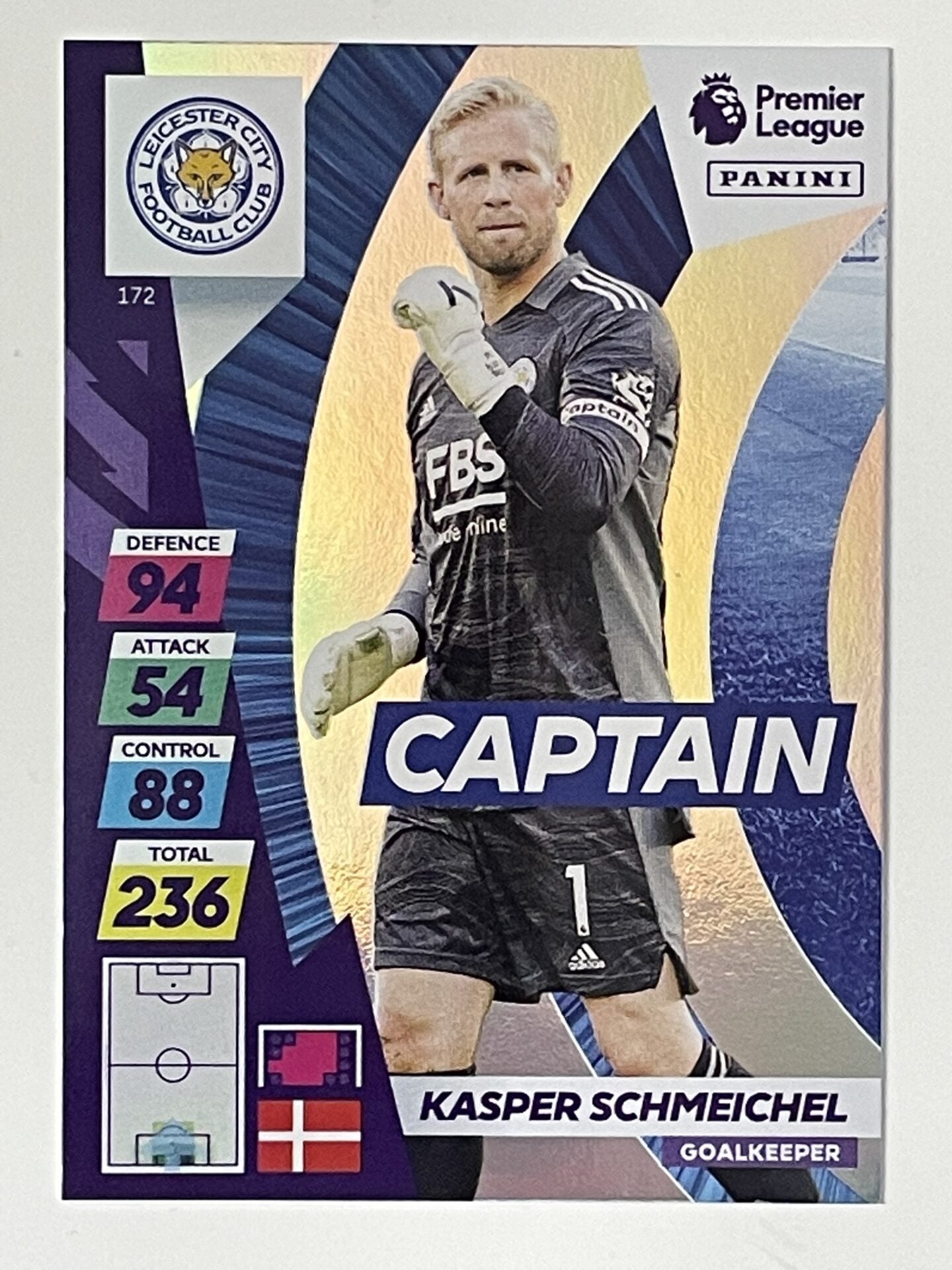 Kasper Schmeichel Leicester City Captain Panini Adrenalyn XL PLUS Premier League 2021 2022