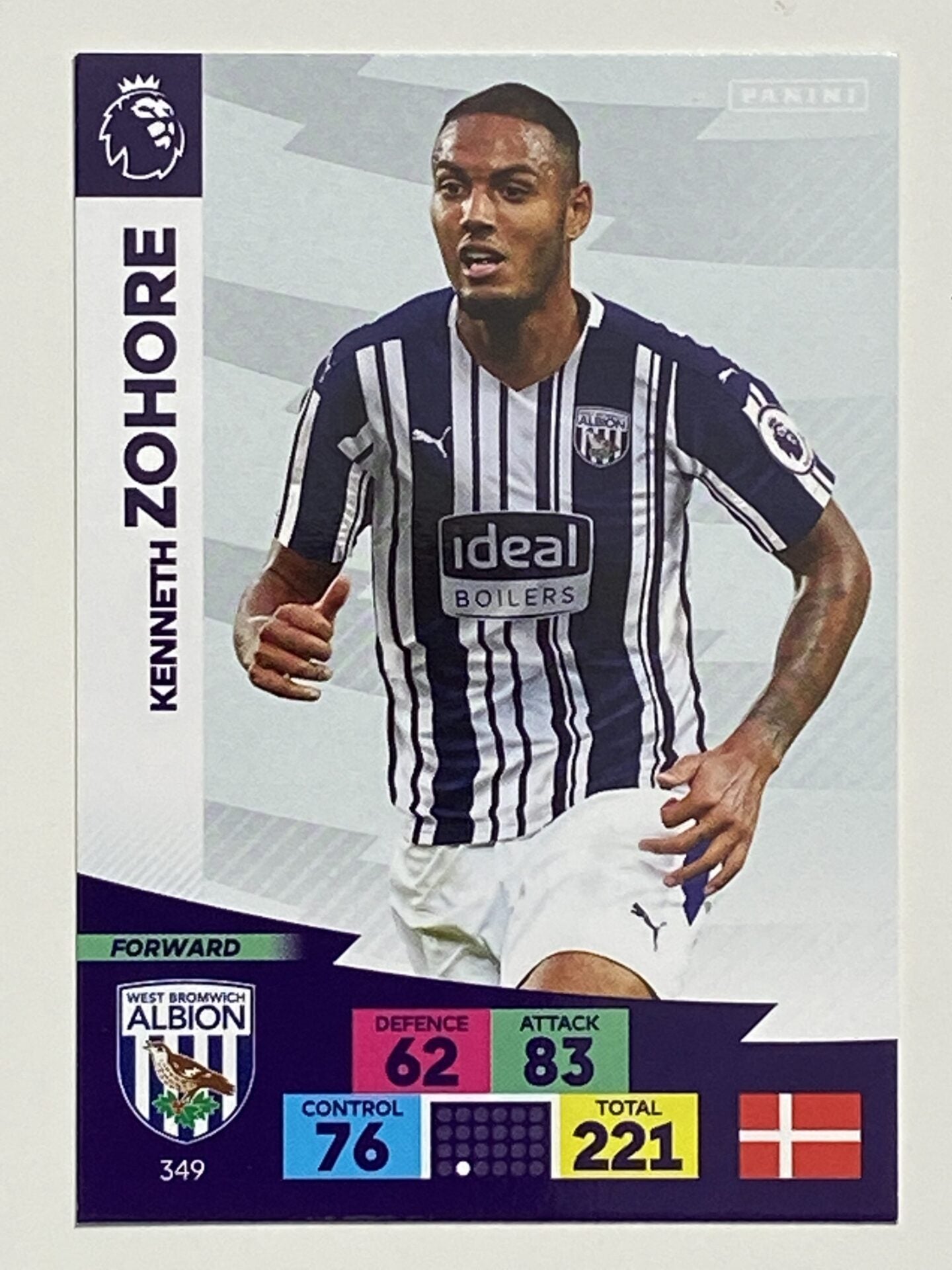 Kenneth Zohore (West Brom) Football Card &#8211; Premier League Adrenalyn XL 2020:21