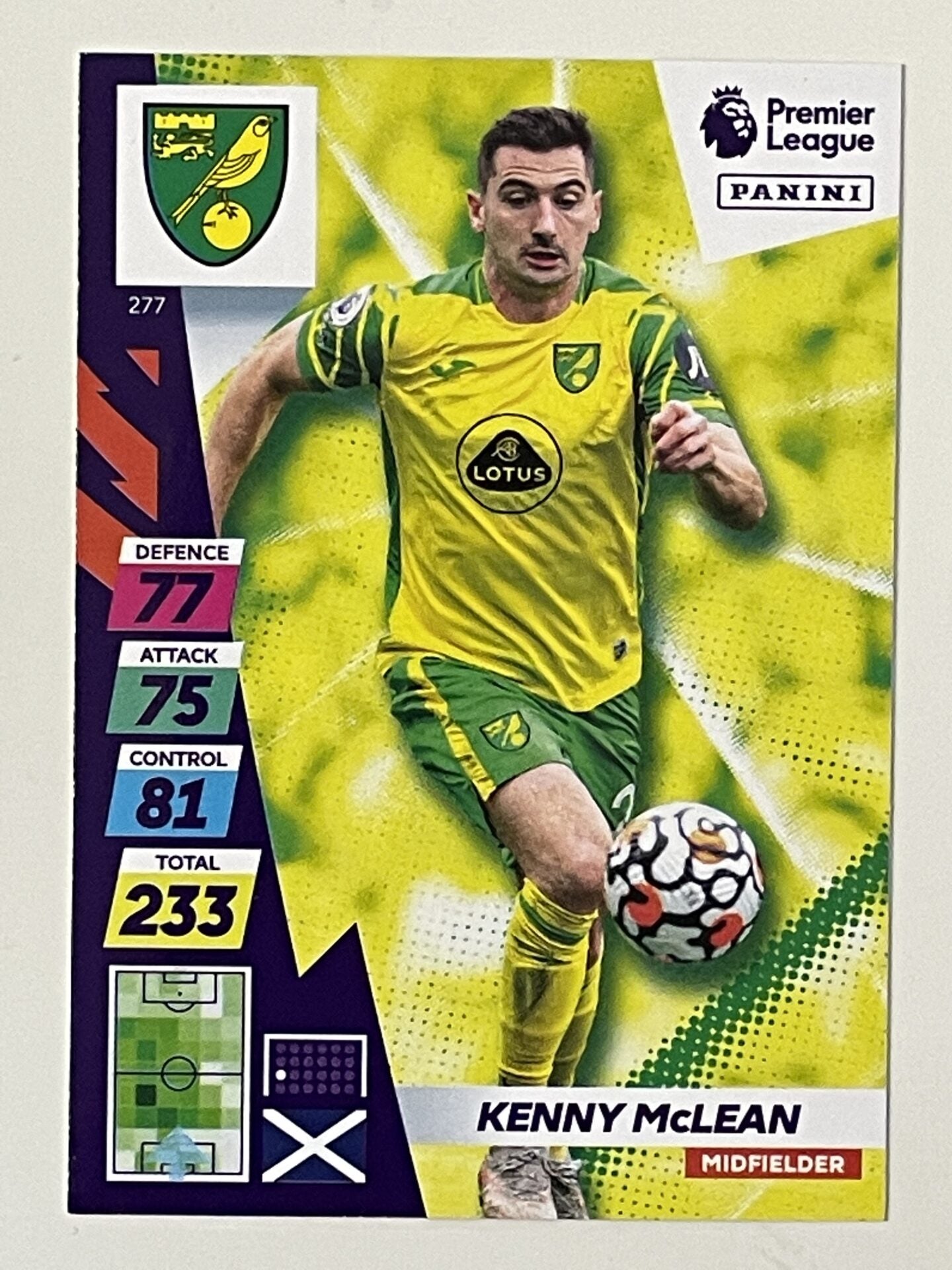 Kenny McLean Norwich City Base Panini Adrenalyn XL PLUS Premier League 2021 2022