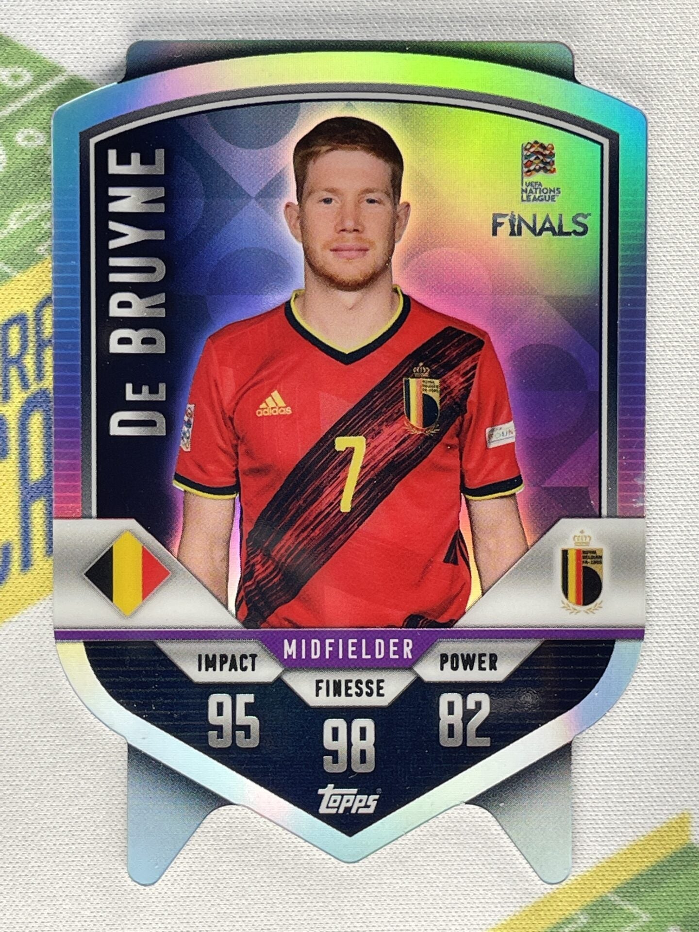 Kevin De Bruyne Belgium Chrome Shield Topps Match Attax 101 Road to Nations League 2022 Card