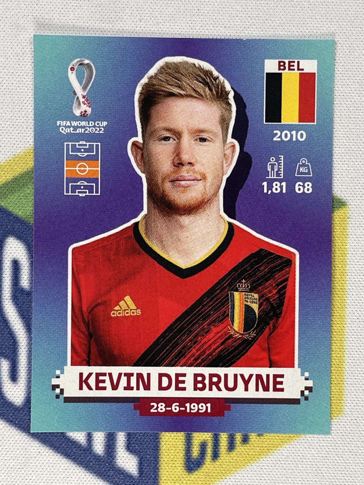 Kevin De Bruyne Belgium Panini World Cup 2022 Qatar Stickers