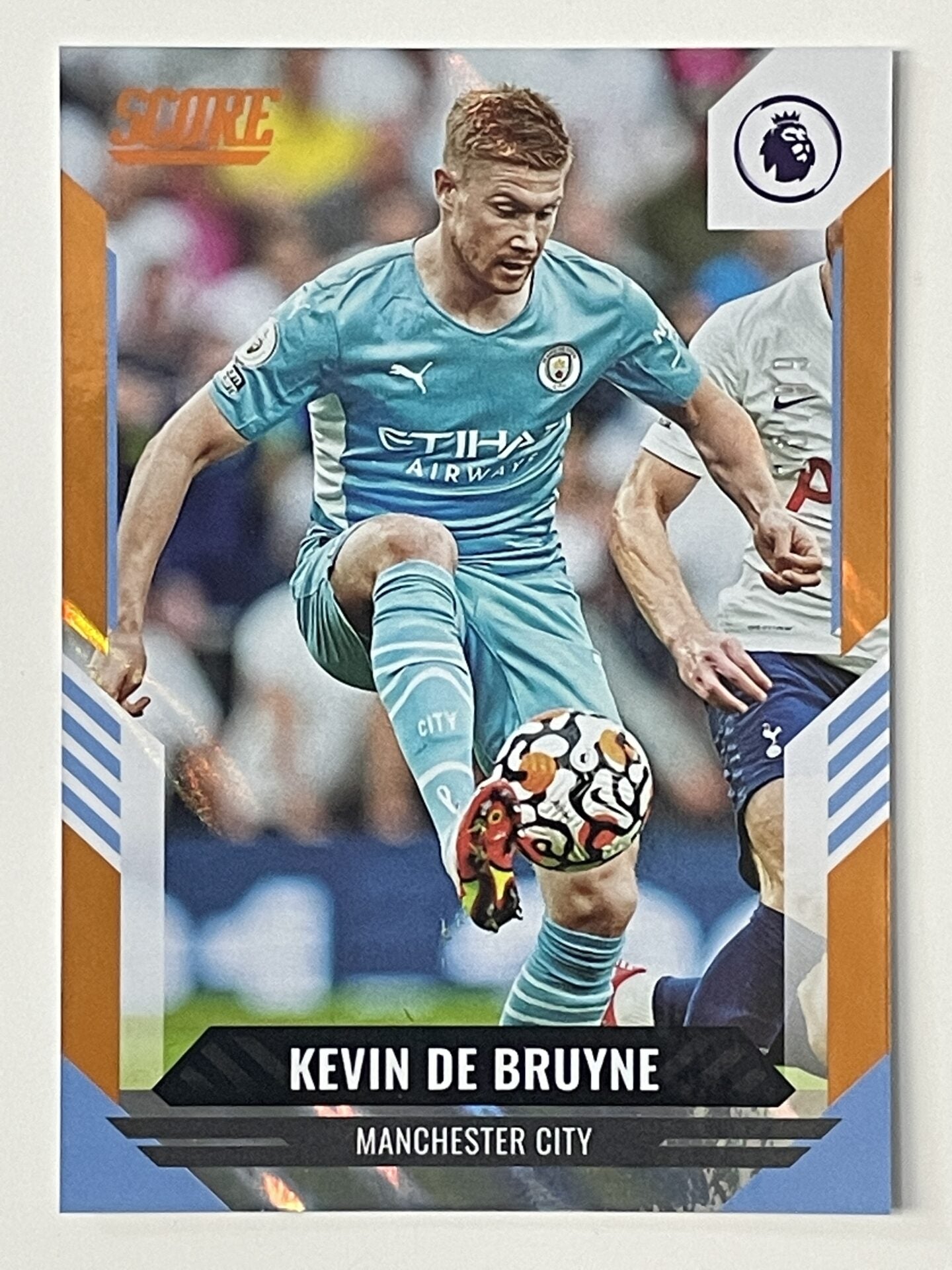 Kevin De Bruyne Manchester City Base Orange Lava Parallel Panini Premier League Score 2021 2022