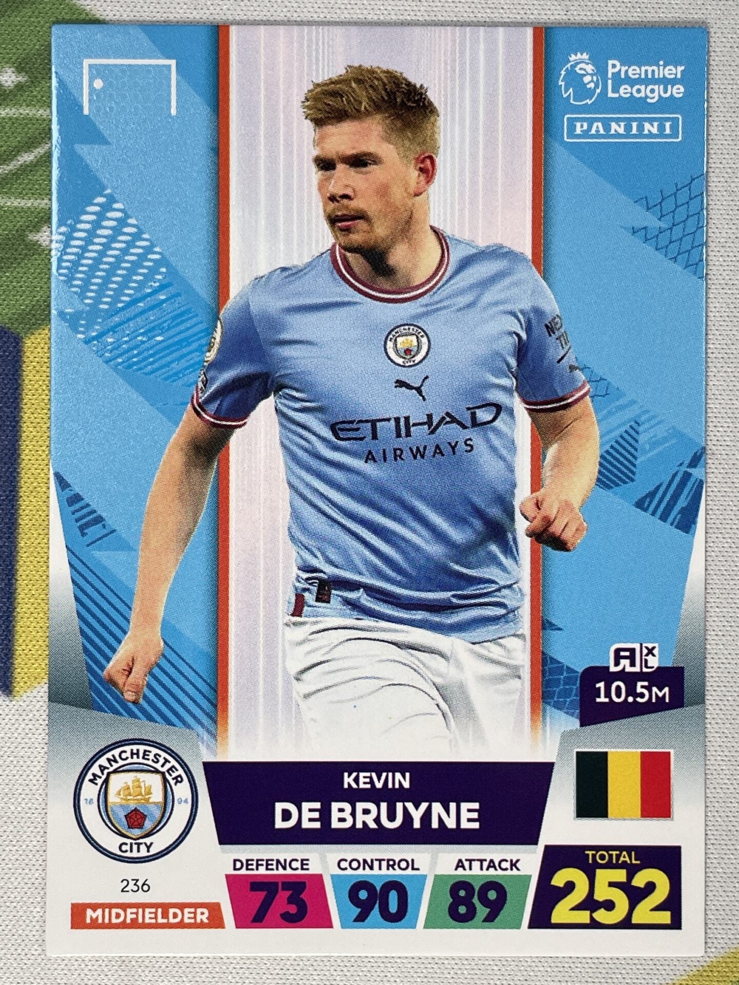 Kevin De Bruyne Manchester City Panini Premier League Adrenalyn XL 2023 Card