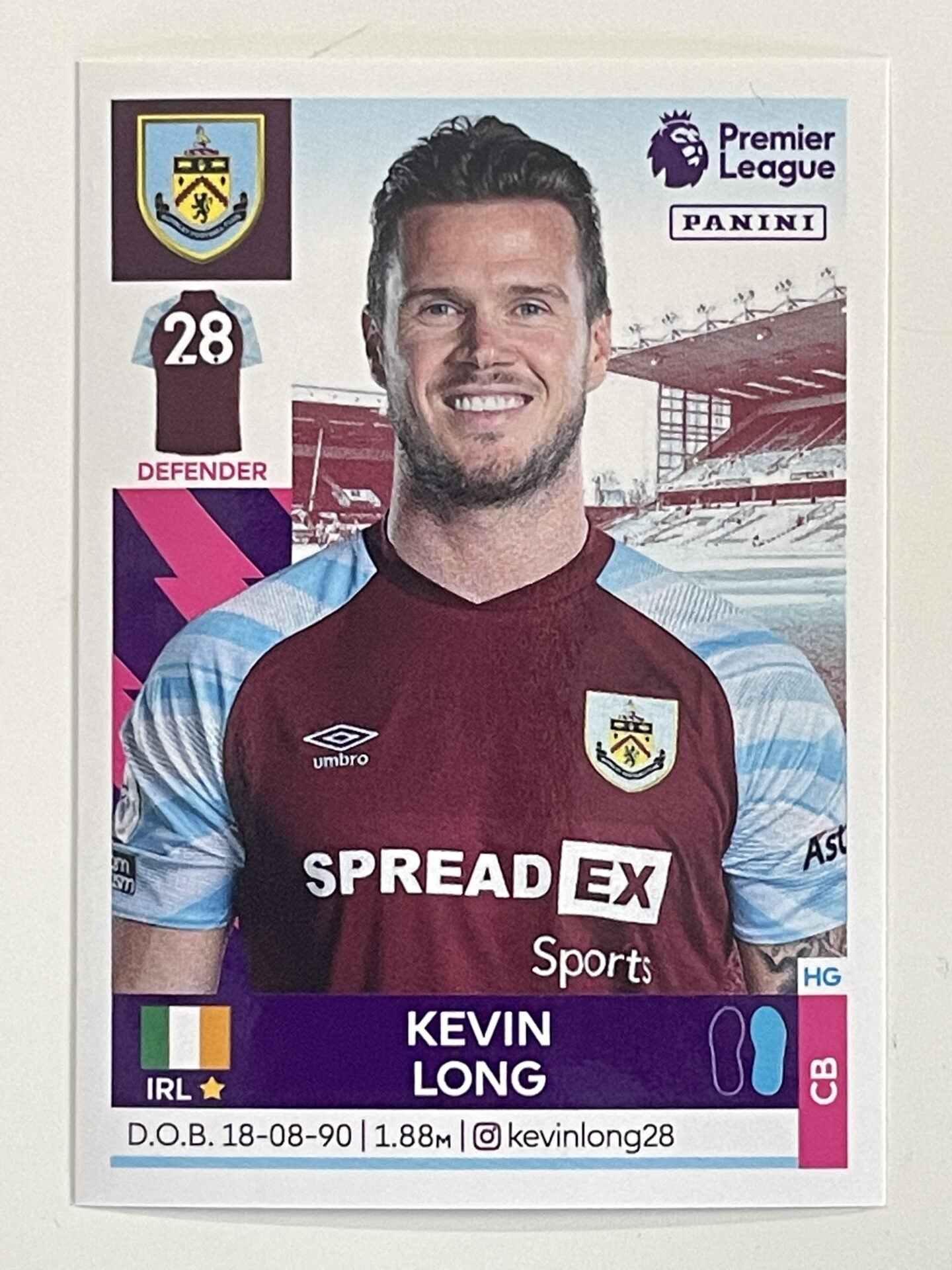 Kevin Long Burnley Panini Premier League 2022 Football Sticker