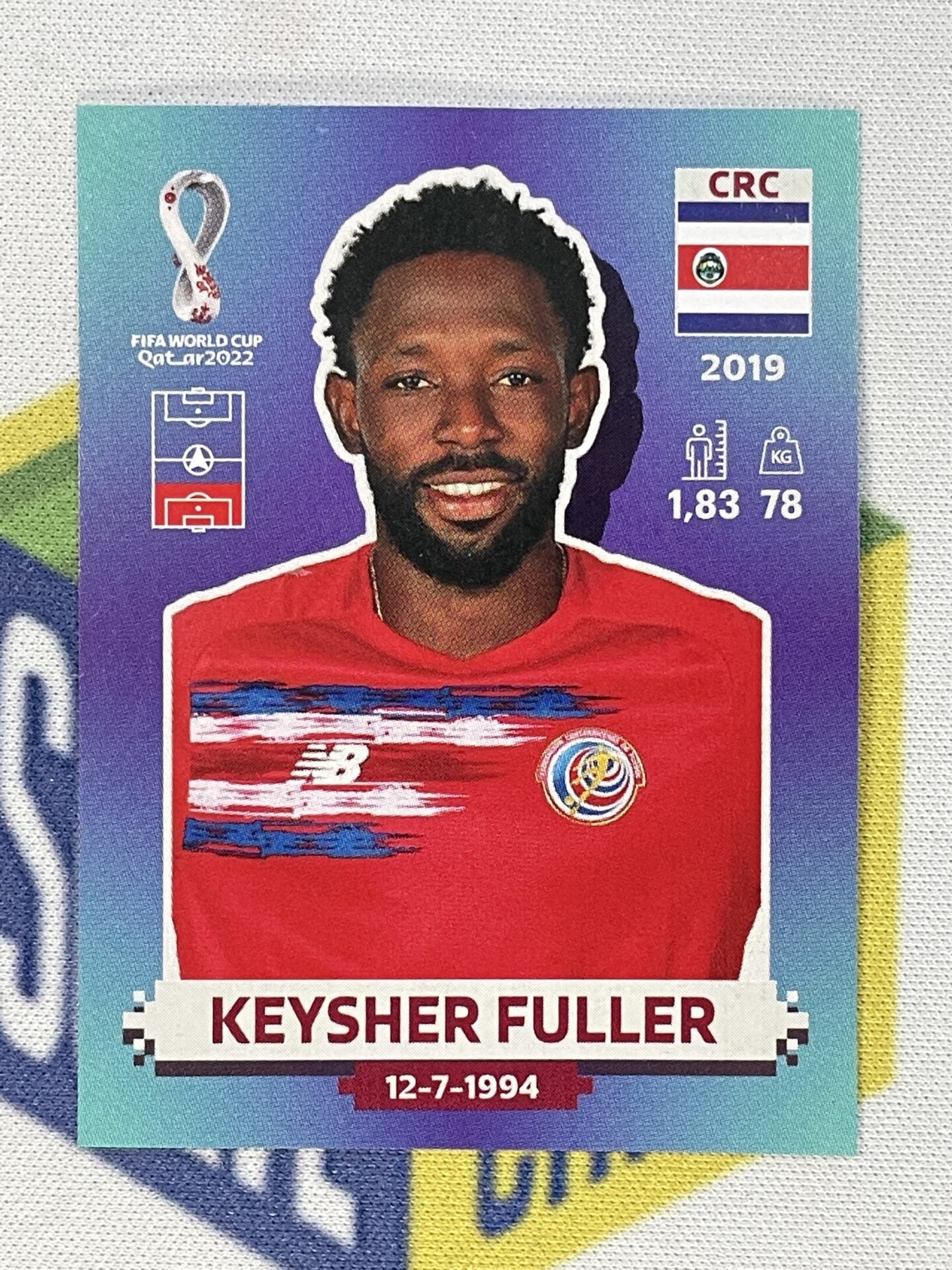 Keysher Fuller Costa Rica Panini World Cup 2022 Qatar Stickers